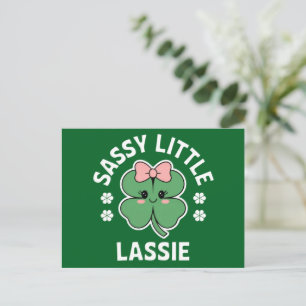 Cartão Postal Dia de São Patrício Garotinha Sassy Little Lassie 