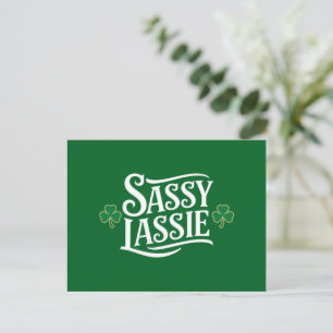 Cartão Postal Dia de São Patrício Sassy Lassie Engraçado Irish G