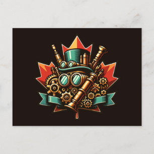 Cartão Postal Dia do Canadá Steampunk