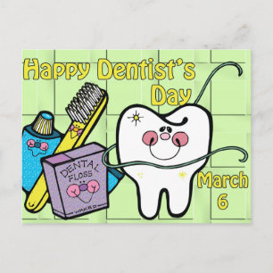 Cartão Postal Dia do Dentista 6 de Março