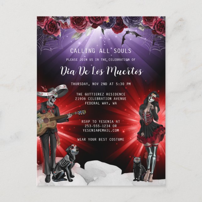 Cartão Postal Dia do Floral Morto (Frente)