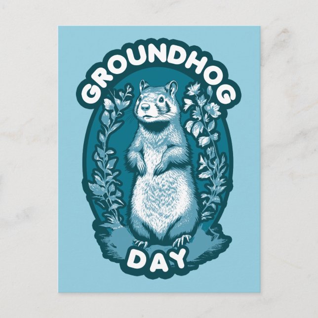 Cartão Postal Dia do Groundhog (Frente)