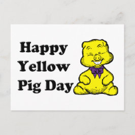 Cartão Postal Dia do Porco Amarelo