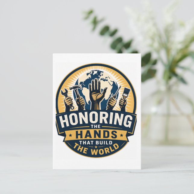 Cartão Postal Dia do Trabalho  (Em pé/Frente)