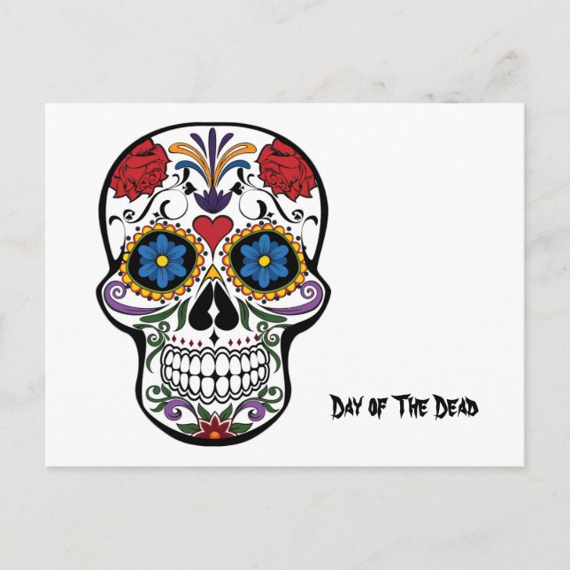 Cartão Postal Dia dos Mortos, Calavera - Crânio de Açúcar (Frente)