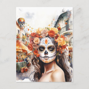 Cartão Postal Dia dos Mortos La Catrina