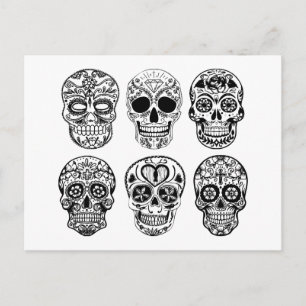 Cartão Postal Dia dos Muertos Skulls (Dia dos Mortos)