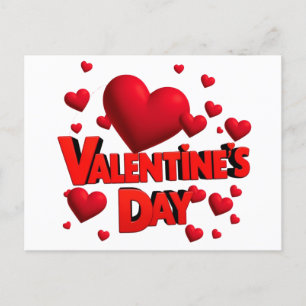 Cartão Postal Dia dos namorados corações amor 