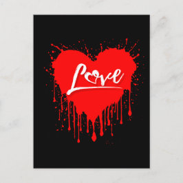 CARTÃO POSTAL DIA DOS NAMORADOS DE CORAÇÃO VERMELHO DE AMOR DERR