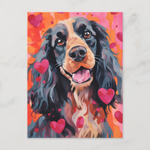 Cartão Postal Dia dos Namorados do Springer Spaniel