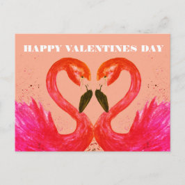 Cartão Postal Dia dos Namorados Eu Amo Você Flamingo Aves
