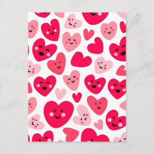 Cartão Postal Dia dos Namorados Feliz Coração Vermelho Personali