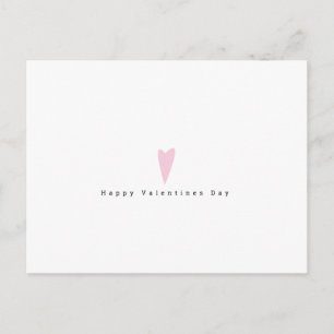 Cartão Postal Dia dos Namorados Minimalista Coração Rosa Simples