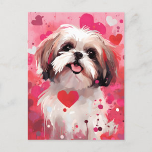 Cartão Postal Dia dos Namorados Shih Tzu