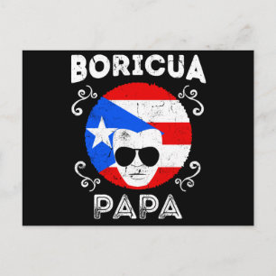 Cartão Postal Dia dos Pais Papa Latino Boricua Porto Rico Mascul