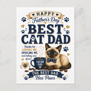 Cartão Postal Dia dos Pais para o Pai do Gato