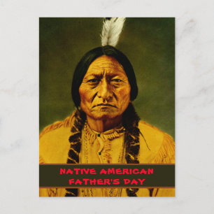 Cartão Postal Dia dos Pais Tribal Nativo Americano Touro Sentado