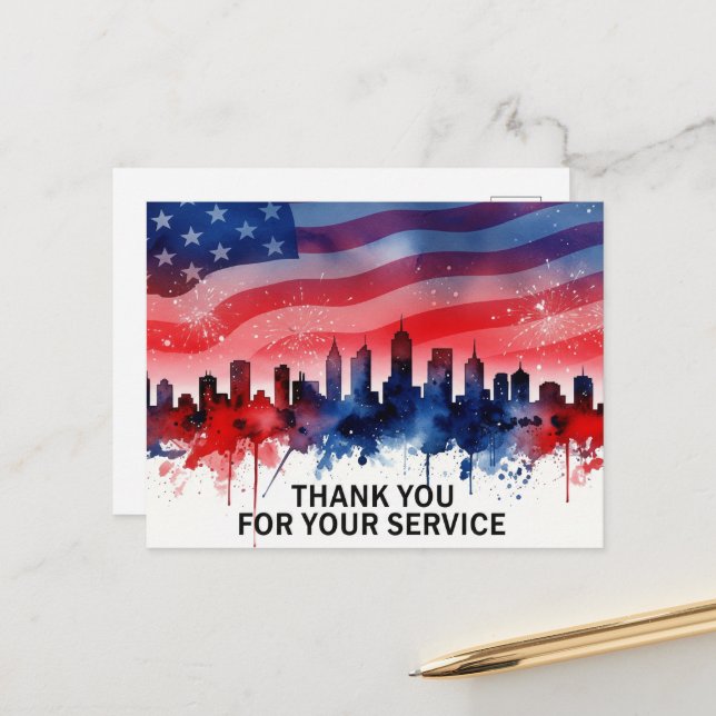 Cartão Postal Dia dos Veteranos - Homenageando todos que servira (Frente/Verso In Situ)