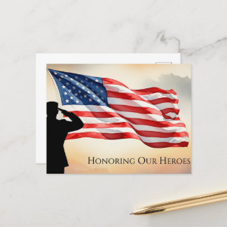 Cartão Postal Dia dos Veteranos - Homenageando todos que servira