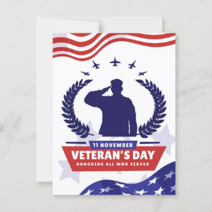 Cartão Postal Dia dos Veteranos - Homenageando todos que servira