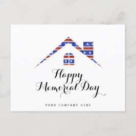 Cartão Postal Dia dos Veteranos Imóvel Casa Bandeira Americana