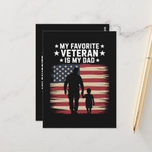 Cartão Postal Dia dos Veteranos Pai Orgulhoso