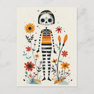 Cartão Postal Dia Floral de La Catrina dos Mortos