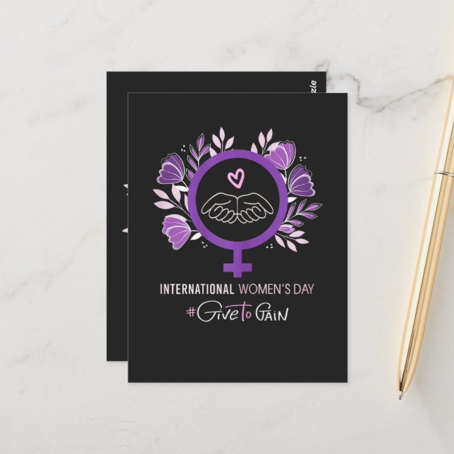 Cartão Postal Dia Internacional da Mulher 2026 8 de março (Frente/Verso In Situ)