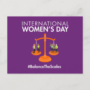 Cartão Postal Dia Internacional da Mulher 2026 Equilibre as Bala