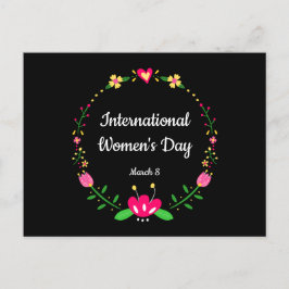 Cartão Postal Dia Internacional da Mulher Floral