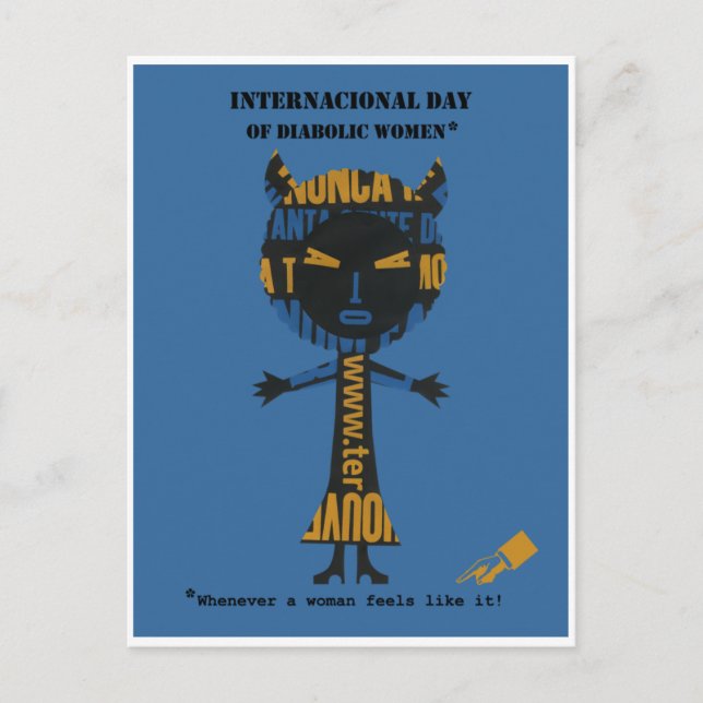 Cartão Postal Dia Internacional das Mulheres Diabólicas (Frente)