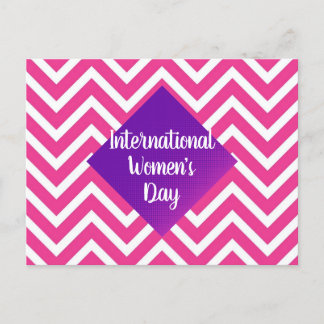 Cartão Postal Dia Internacional das Mulheres Rosa Moderno