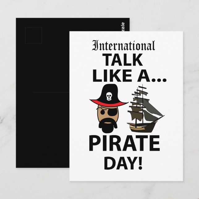 Cartão Postal Dia Internacional de Falar como um Pirata (Frente/Verso)