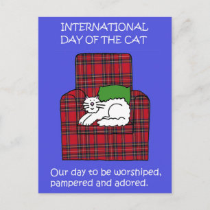 Cartão Postal Dia Internacional de Gato 8 de agosto Cartoon