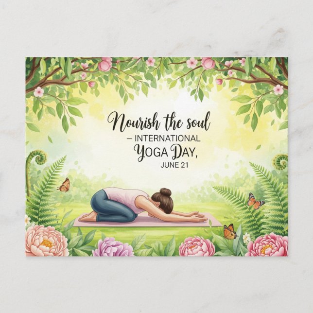Cartão Postal Dia Internacional do Ioga (Frente)