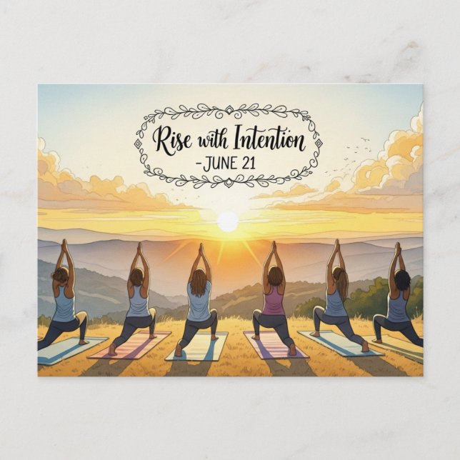 Cartão Postal Dia Internacional do Yoga (Frente)