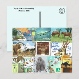 Cartão Postal Dia Mundial do Cartão-Postal - Colagem do Carimbo 