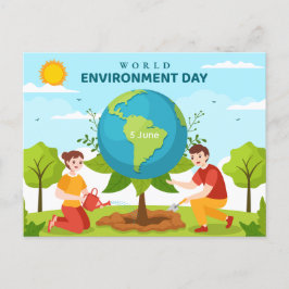 Cartão Postal Dia Mundial do Meio Ambiente Texto Personalizado P