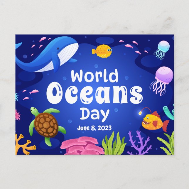 Cartão Postal Dia Mundial dos Oceanos, 8 de junho de 2023, Peixe (Frente)