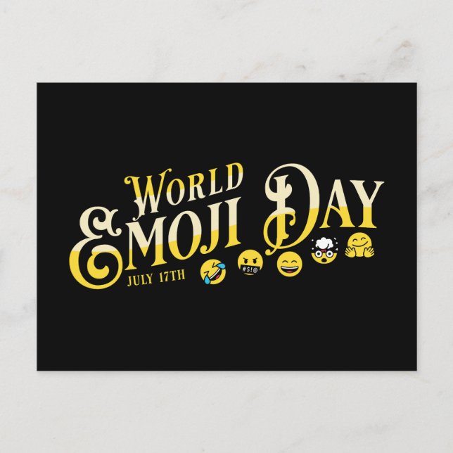 Cartão Postal Dia Mundial Emoji (Frente)