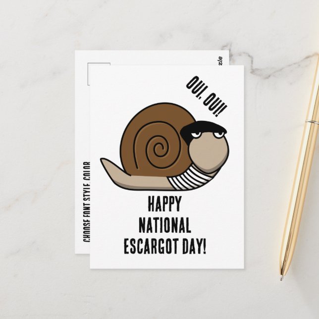 Cartão Postal Dia Nacional da Escargot (Frente/Verso In Situ)