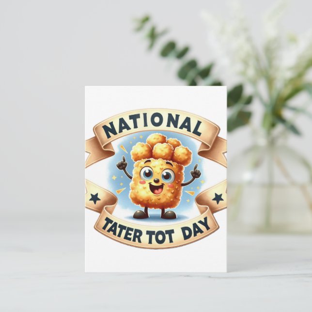 Cartão Postal Dia Nacional do Tater Tot, Posto de Passagem (Em pé/Frente)
