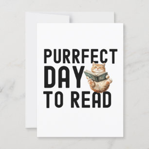 Cartão Postal Dia Perfeito Para Ler Citação de Gato Bibliófilo