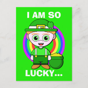 Cartão Postal Dia Personalizado de São Patrício, Lucky Leprechau