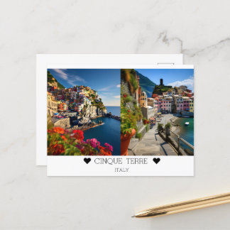 Cartão Postal Dia personalizado e ensolarado em Cinque Terre, It