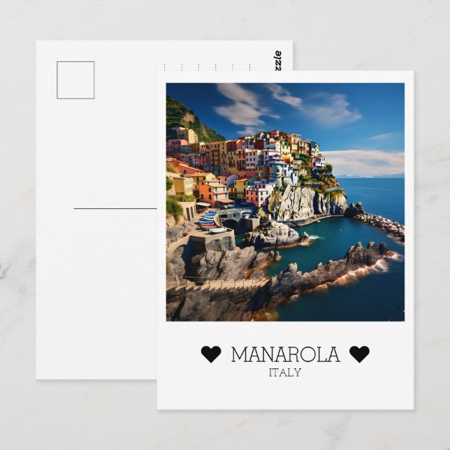 Cartão Postal Dia personalizado e ensolarado em Manarola, Itália (Frente/Verso)