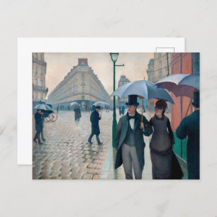 Cartão Postal Dia Rainy da Rua Paris   Gustave Caillebotte  