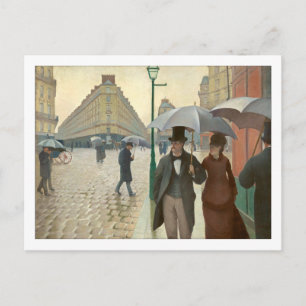 Cartão Postal Dia Rainy da Rua Paris por Caillebotte