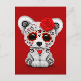 Cartão Postal Dia Vermelho do Urso do Crânio do Açúcar Morto