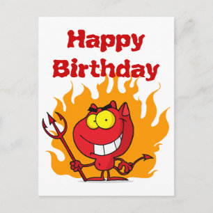 Cartão Postal Diabo De Grelha Com O Fork